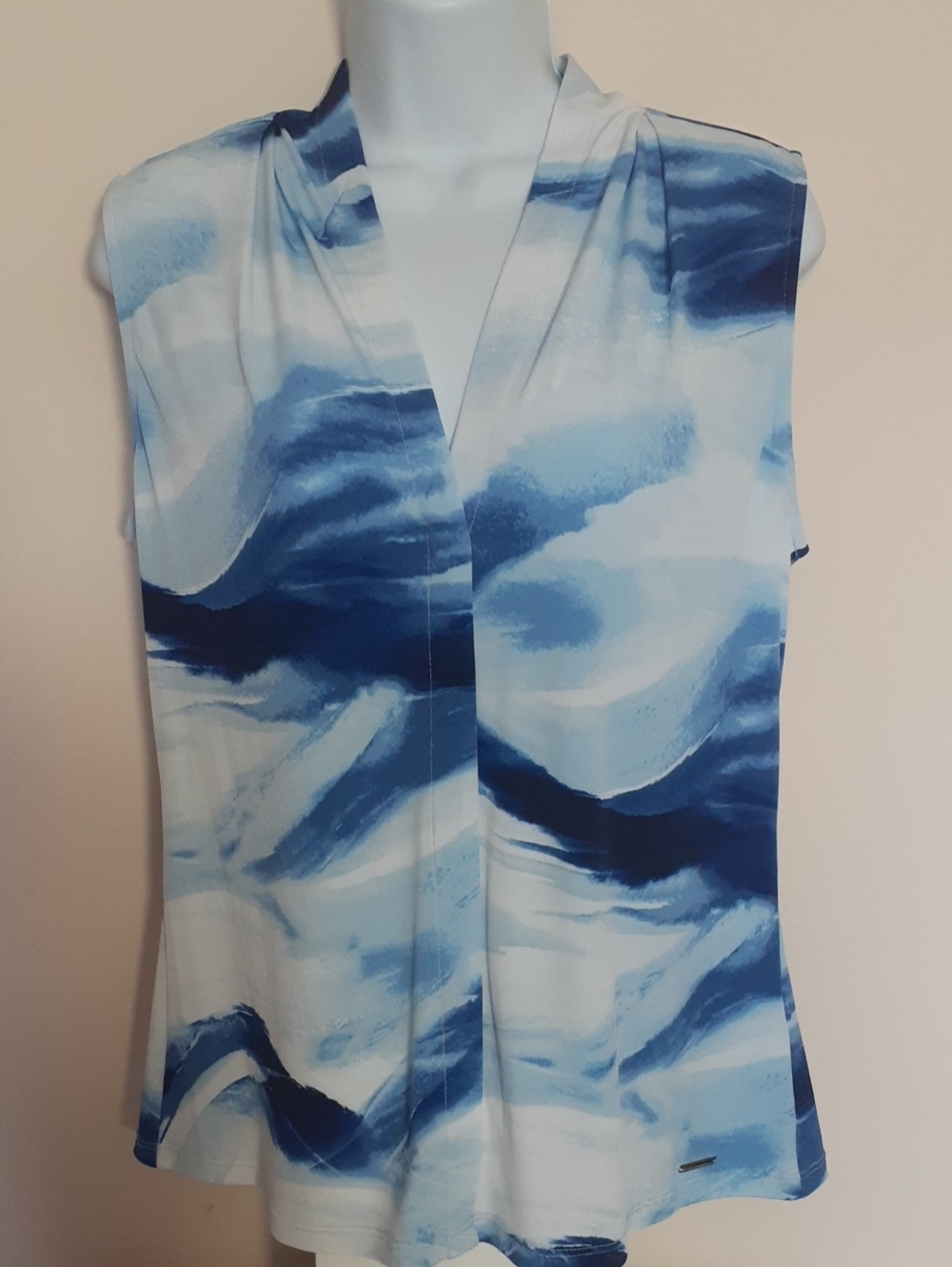 Calvin Klein light blue and white camisole
